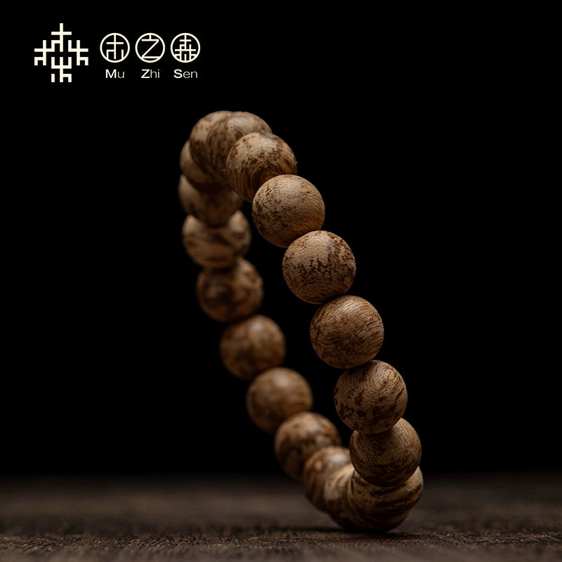 Hainan agarwood bracelet natural partridge spot old material Buddhist beads bracelet