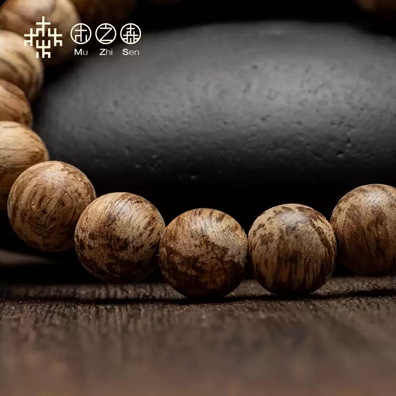 Hainan agarwood bracelet natural partridge spot old material Buddhist beads bracelet