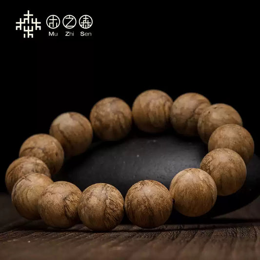 Agarwood Buddhist beads bracelet 16MM22g natural mature butter grid