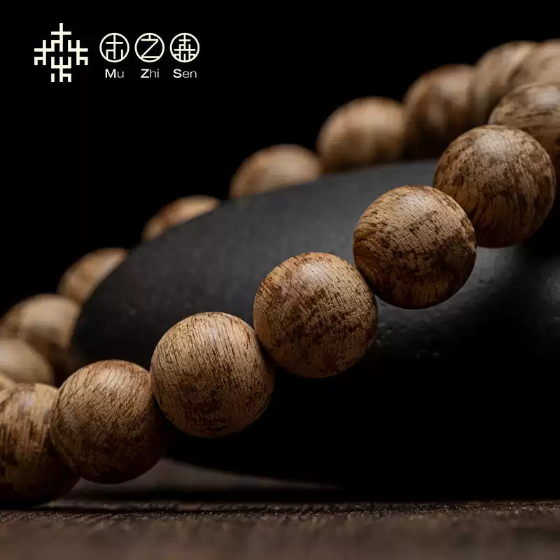 Hainan agarwood bracelet natural partridge spot old material Buddhist beads bracelet