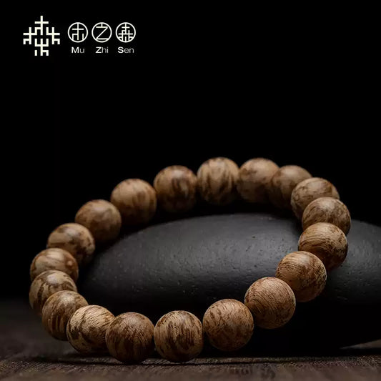 Hainan agarwood bracelet natural partridge spot old material Buddhist beads bracelet