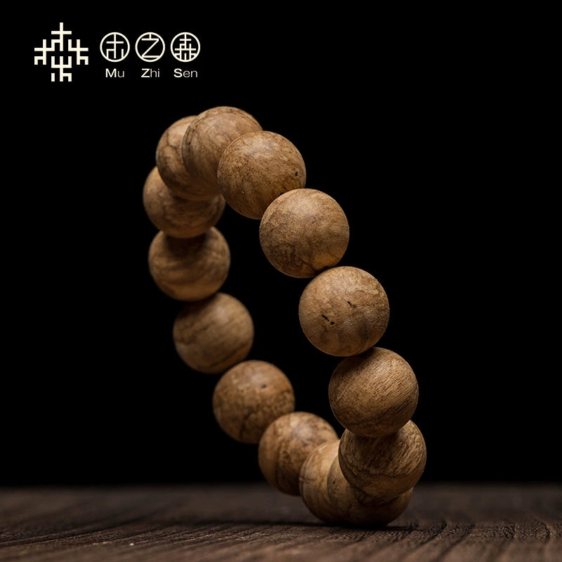 Agarwood Buddhist beads bracelet 16MM22g natural mature butter grid