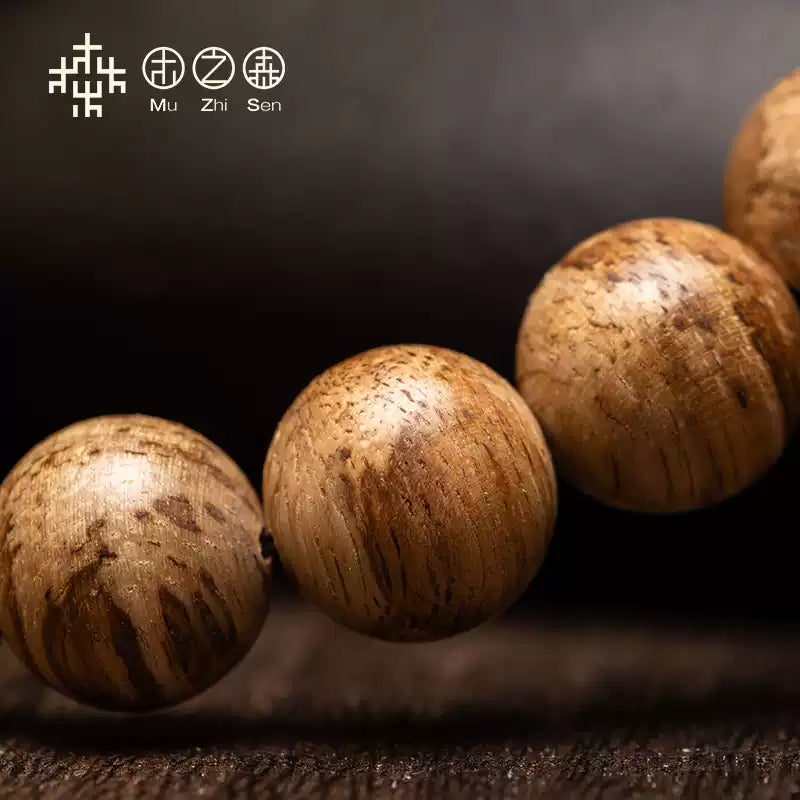 Natural Lidong Yellow Ripe Incense Buddhist Bead Bracelet
