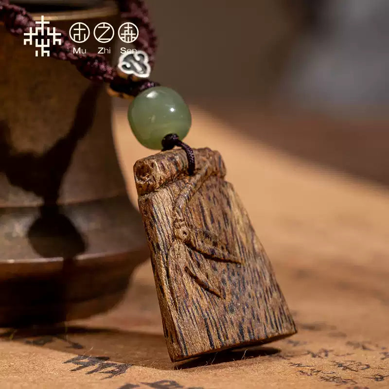 [Rising Step by Step] Vietnamese Hue Agarwood Carved Wood Pendant