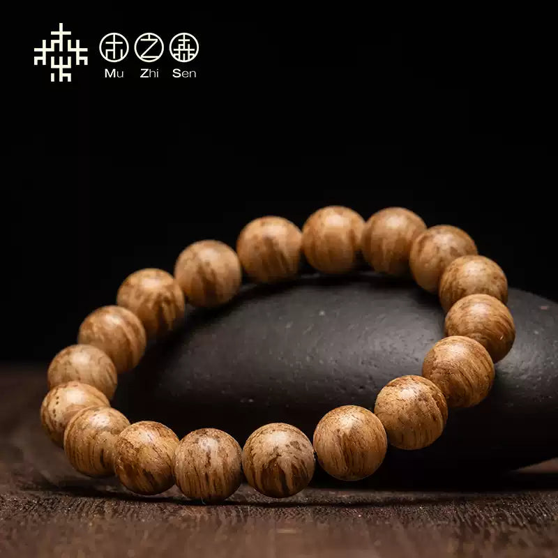 Natural Lidong Yellow Ripe Incense Buddhist Bead Bracelet